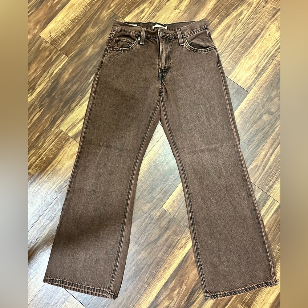 Levi's Premium Chroma Acid Chicory Coffee Brown Baggy Bootcut Jeans 26x31